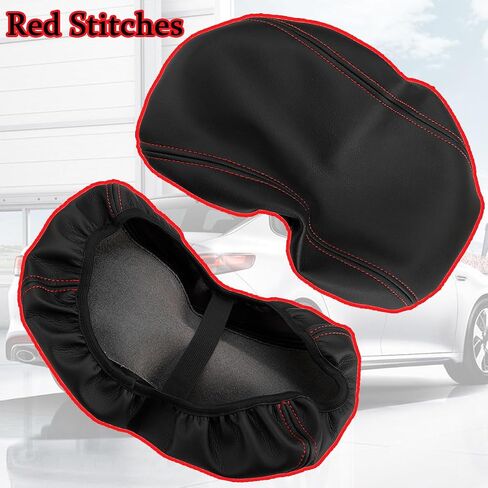 Car Center Console Armrest Cover for Kia Optima 2016 2017 2018 2019 2020 Leather Console Armrest Box Lid Cover Protector Cushion Saver Accessories,Black Stitches in Kuwait