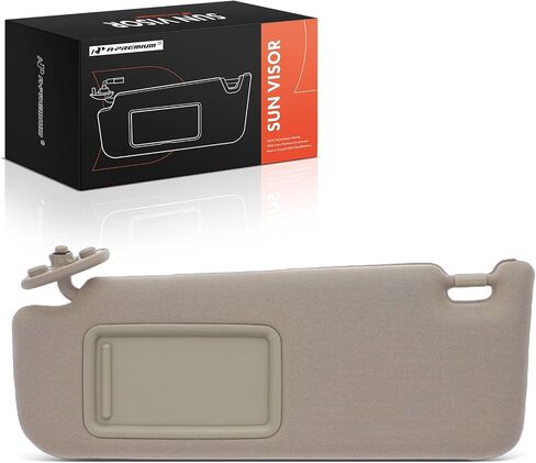 A-Premium Driver Left Side Sun Visor Compatible with Toyota Camry 2012 2013 2014 - Without Vanity Light, with Vanity Mirror, Without Sunroof, with Sliding Sun Visor Extension, Beige Color in Saudi Arabia