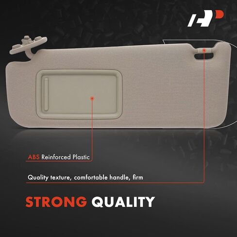 A-Premium Driver Left Side Sun Visor Compatible with Toyota Camry 2012 2013 2014 - Without Vanity Light, with Vanity Mirror, Without Sunroof, with Sliding Sun Visor Extension, Beige Color in Saudi Arabia