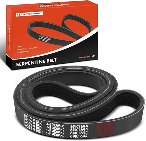 A-Premium Engine Serpentine Drive Belt Compatible with Ford, Hyundai, Kia, BMW, Audi & Toyota Cars - Escape, Focus, Mustang, Sonata, Santa Fe, Tucson, Genesis, Azera, Sorento, Cadenza, X5, X3, S4, S6 in Saudi Arabia