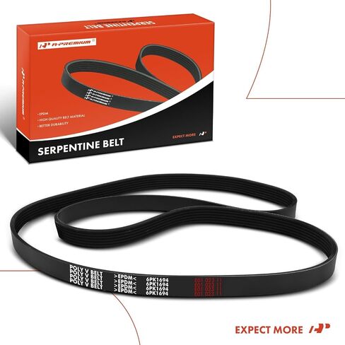A-Premium Engine Serpentine Drive Belt Compatible with Ford, Hyundai, Kia, BMW, Audi & Toyota Cars - Escape, Focus, Mustang, Sonata, Santa Fe, Tucson, Genesis, Azera, Sorento, Cadenza, X5, X3, S4, S6 in Saudi Arabia
