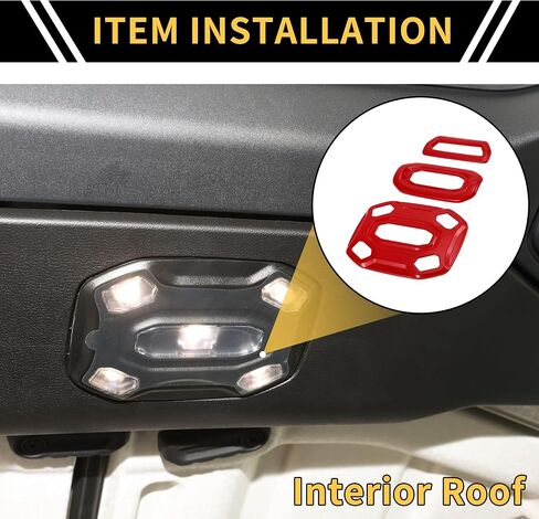 1 Set Roof Reading Light Lamp Cover Trim for Jeep Wrangler JL JLU 18-24 for Jeep Gladiator JT 2 Door 4 Door Dome Light Reading Light Lamp Panel Cover Trim ABS Red in Saudi Arabia