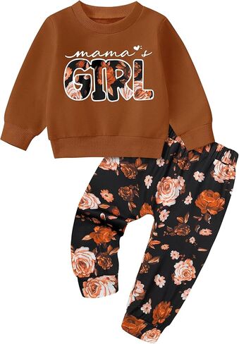Toddler Girl Clothes Fall Winter Outfits Wild Hair Don't Care Highland Cow Sweatshirt Pants Western Cowgirl Outfit in Kuwait