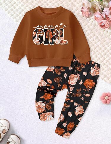 Toddler Girl Clothes Fall Winter Outfits Wild Hair Don't Care Highland Cow Sweatshirt Pants Western Cowgirl Outfit in Kuwait