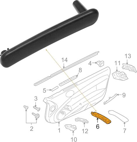 Gledewen Interior Pull Door Handle, Compatible with 2006-2012 Mitsubishi Eclipse, Inside Left Driver Side | Replace# 7221A069HA MN177391HA | Includes The Cover and Panel Inner Handle in Saudi Arabia