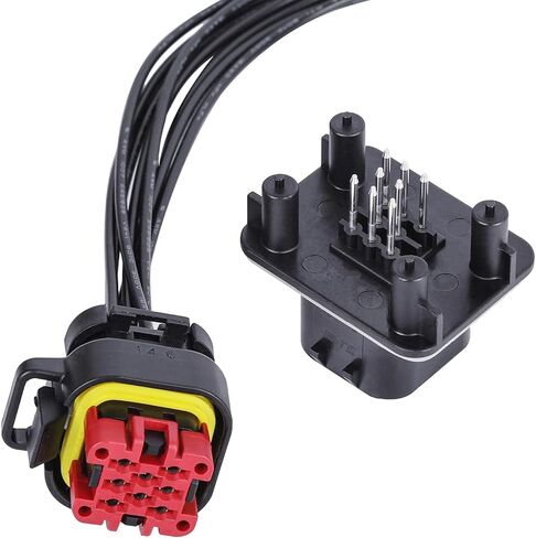 ECU Connector Plug Kit, Female ECU Connector Wiring Harness + ECU Male Connector Socket for Automotive RV Truck Computer (23 Pin - Straight) in Saudi Arabia