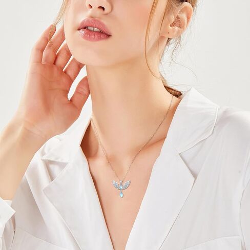 AOBOCO Dolphin Necklace for Women 925 Sterling Silver Blue Crystal Cubic Zirconia Double Dolphin Necklace Pendant Mothers Day Birthday Valentines Christmas Jewelry Gifts for Women Girls in Saudi Arabia