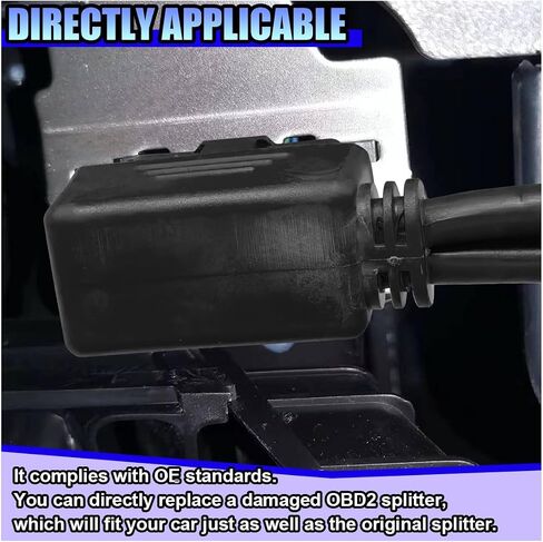 موزع Obd2 ذو الزاوية اليمنى، كابل تمديد 16 دبوس 1 ذكر إلى 2 أنثى obd2، كابل Y 30 سم/12 بوصة، محول سلك موسع obdii، ملحقات السيارة العالمية لجميع مركبات obd2 (أسود) in Saudi Arabia