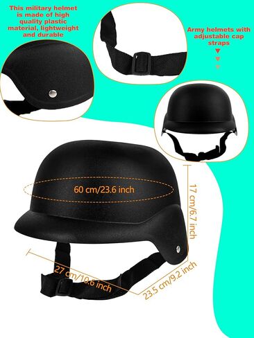 2 Pieces Military Helmet Mens Plastic Army Helmets Soldier Costume Hats for Adults Kids Halloween Costume Army Party Supplies in Saudi Arabia