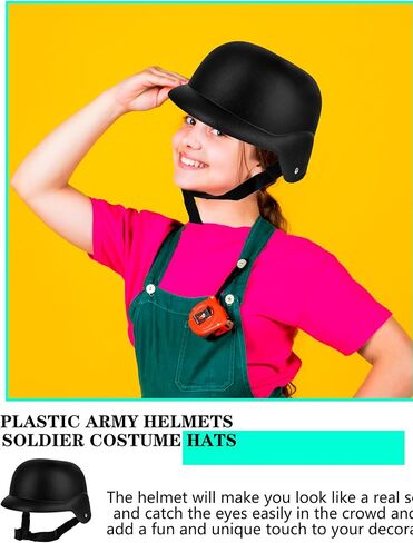 2 Pieces Military Helmet Mens Plastic Army Helmets Soldier Costume Hats for Adults Kids Halloween Costume Army Party Supplies in Saudi Arabia