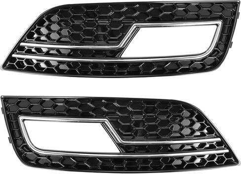 1 Pair Fog Light Grill for Audi A4L B9 S4 RS4 2013-2016 Durable ABS Black Front Left Right Front Lower Bumper Fog Light Cover Inserts in Saudi Arabia