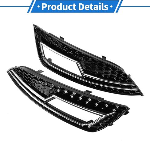 1 Pair Fog Light Grill for Audi A4L B9 S4 RS4 2013-2016 Durable ABS Black Front Left Right Front Lower Bumper Fog Light Cover Inserts in Saudi Arabia