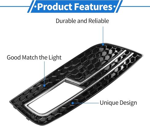 1 Pair Fog Light Grill for Audi A4L B9 S4 RS4 2013-2016 Durable ABS Black Front Left Right Front Lower Bumper Fog Light Cover Inserts in Saudi Arabia
