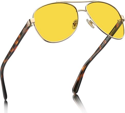 CARFIA Pilot Night Driving Glasses for Women Men, Trendy Night Vision Goggles Reduce Glare, Enhance Clarity for Safety CA3216 in Saudi Arabia