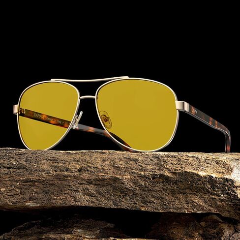 CARFIA Pilot Night Driving Glasses for Women Men, Trendy Night Vision Goggles Reduce Glare, Enhance Clarity for Safety CA3216 in Saudi Arabia