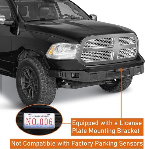 مجموعة قضيب الوجه الأمامي والمصد الخلفي من Hooke Road Ram لـ 2013-2018 دودج رام 1500 (باستثناء المتمردين) و2019-2024 رام 1500 كلاسيك، مصدات الطرق الوعرة الفولاذية شديدة التحمل مع أضواء LED in Saudi Arabia