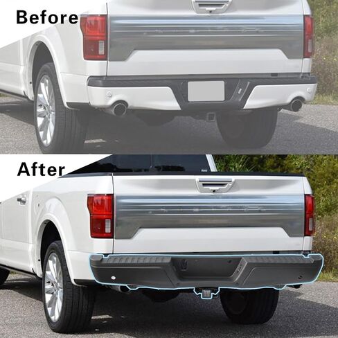 مجموعة المصد الخلفي الفولاذي باللون الأسود لاستبدال Ford F-150 2015-2020 مع وصلة السحب القصوى وفتحة مستشعر مساعد ركن السيارة استبدال FO1103191، 5L3Z17787AA، FL3Z17906B، FL3Z17787B in Saudi Arabia
