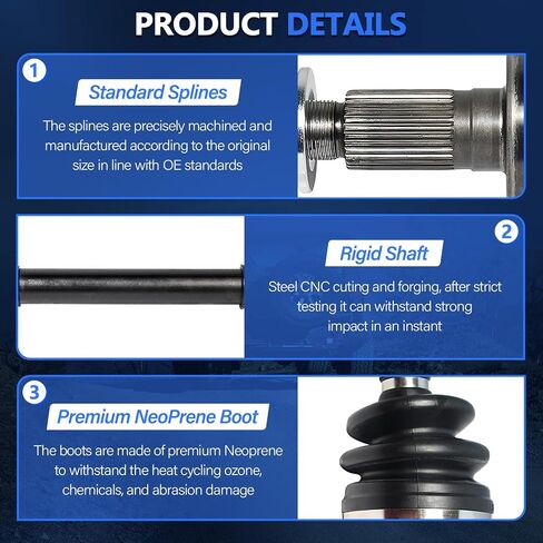 Maxfavor CV Axle Front Fit for 1999 2000 2001 Mazda Protege 1.6L L4 Pair Left and Right CV Joint Shaft Assembly Left or Right Front Driver or Passenger Side NCV47538 NCV47537 in Saudi Arabia