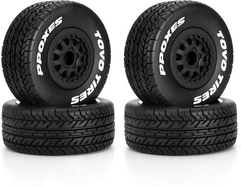 4PCS RC Short Course Truck Tire 12MM RC Wheels and Tires,1/10 Scale Off-Road Tyre Set Competible for Traxxas Slash Losi Tenacity Redcat HPI HSP RC Buggy Car in Kuwait