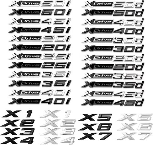 3D Xdrive 20d 30d 35d 40d 50d 20i 25i 30i سيارة قطعة من نسيج شعار الجذع شارة ملصق X1 X3 X4 X5 X6 X7 شعار الملحقات (الفضة، XDrive 40i) in Saudi Arabia