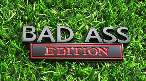 2 Pack Bad Ass Edition Emblems 3D Metal Badass Badge Front Hood Sticker Decal Replacement for Cars, Trucks, Motorcycles, Boats & Laptops (Black/Red) in Saudi Arabia