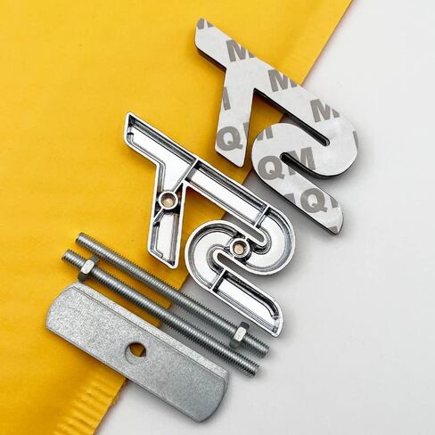 1Pcs Chrome Metal Front Hood Grille ST Emblem + 1Pcs Car Lid Trunk Logo Racing SUV Coupe Sport Turbo Badge (Black) in Kuwait