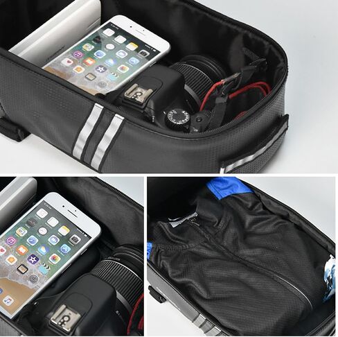 رف الدراجة الخلفي مع عاكس كبير الحجم، رف شحن الدراجة مع دعامات تثبيت طويلة جدًا، رف حامل جولات عالمي قابل للتعديل، رف دراجة ذو سعة كبيرة in Kuwait