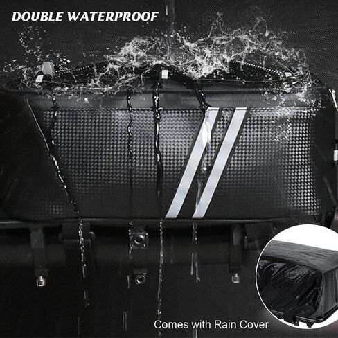 رف الدراجة الخلفي مع عاكس كبير الحجم، رف شحن الدراجة مع دعامات تثبيت طويلة جدًا، رف حامل جولات عالمي قابل للتعديل، رف دراجة ذو سعة كبيرة in Kuwait