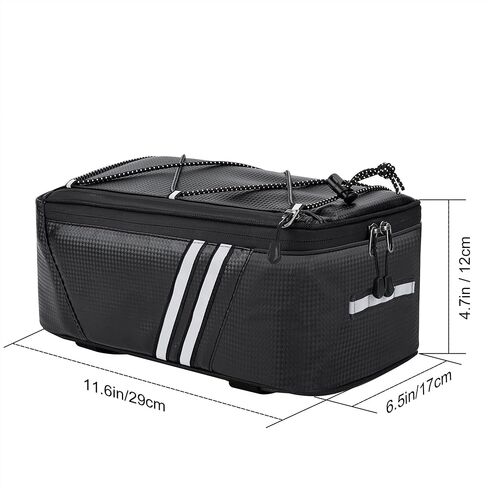 رف الدراجة الخلفي مع عاكس كبير الحجم، رف شحن الدراجة مع دعامات تثبيت طويلة جدًا، رف حامل جولات عالمي قابل للتعديل، رف دراجة ذو سعة كبيرة in Kuwait