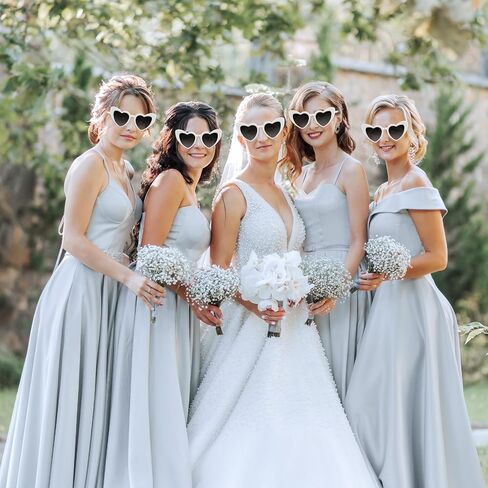 4/6/8/10/12 Pack Bachelorette Sunglasses Heart Sunglasses Vintage Heart Shaped Glasses for Women Bridal Party Wedding in Saudi Arabia