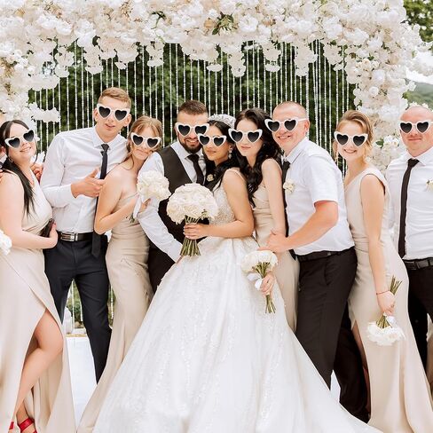 4/6/8/10/12 Pack Bachelorette Sunglasses Heart Sunglasses Vintage Heart Shaped Glasses for Women Bridal Party Wedding in Saudi Arabia
