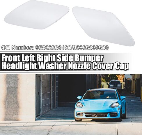 ACROPIX Front Left Right Side Bumper Headlight Washer Nozzle Cover Cap Fit for Porsche Cayenne 92A 2011-2014 NO.95862830200 - Pack of 2 White in Saudi Arabia