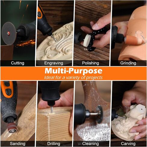 أداة Hardell Cordless Rotary Tool 12V ، 6 سرعات طاقة أدوات دوارة مع شاشة عرض ، 80pcs ملحقات ، بطارية 2000 مللي أمبير في الساعة الصنفرة ، نحت ، تلميع ، حفر ، قطع in Kuwait