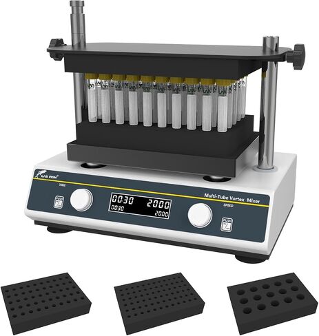 LAB FISH Digital Professional lab Vortex Shaker Mixer Continuous & Touch Modes 0-3000RPM Timer Function W/Multifunctional Modules for Laboratory Tube Flask(Timable) in Kuwait