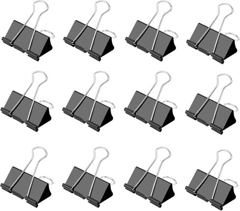 Ufmarine Large Binder Clips, 1.6 Inch Length, (24 Pcs) Big Binder Clips Paper Clamps for Office in Saudi Arabia