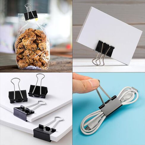 Ufmarine Large Binder Clips, 1.6 Inch Length, (24 Pcs) Big Binder Clips Paper Clamps for Office in Saudi Arabia
