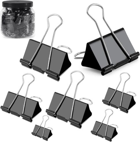 Ufmarine Large Binder Clips, 1.6 Inch Length, (24 Pcs) Big Binder Clips Paper Clamps for Office in Saudi Arabia