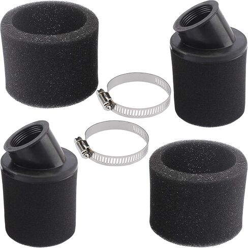 2Pcs Universal 35mm Red Angled Double Foam Pod Performance Filter for 50cc 70cc 90cc 110cc 125cc ATV Quad Scooter Go Kart Moped Pit Dirt Pocket Mini Bike Yamaha in Saudi Arabia