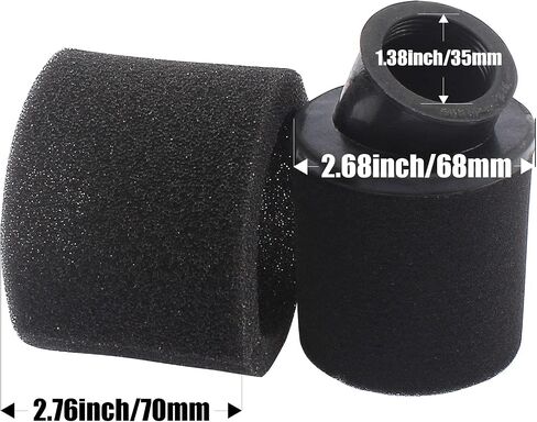 2Pcs Universal 35mm Red Angled Double Foam Pod Performance Filter for 50cc 70cc 90cc 110cc 125cc ATV Quad Scooter Go Kart Moped Pit Dirt Pocket Mini Bike Yamaha in Saudi Arabia