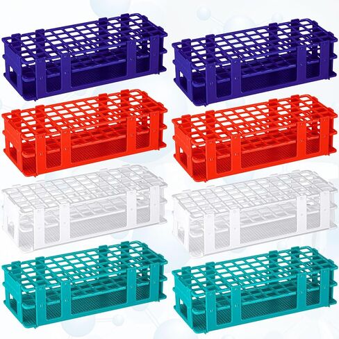 4 Pcs Plastic Test Tube Rack Test Tube Holder Rack Detachable Tube Holder for 16mm Test Tubes (60 Hole,Blue,Red,White,Green) in Saudi Arabia