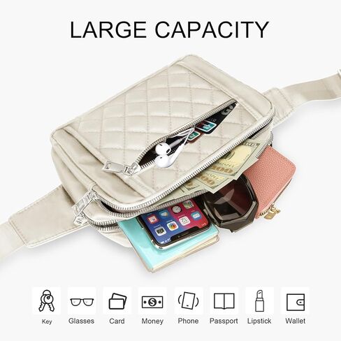 لطيف كبير أسود فاني حزم للنساء عبر الجسم حقيبة الخصر النايلون المألوف فاني حزمة مصمم تجريب المشي لمسافات طويلة الخصر حزمة الجري السفر الصالة الرياضية جميلة سحاب الأزياء مبطن المرأة فاني حزمة in Kuwait