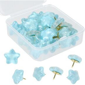 20pcs Decorative Push Pins, Star Glitter Thumb Tacks for Bulletin Board Decor, Cute Push Pins for Corkboard, Photo Wall, Feature Wall,Map, Bulletin Board, Office or Home (Blue Star) in Kuwait