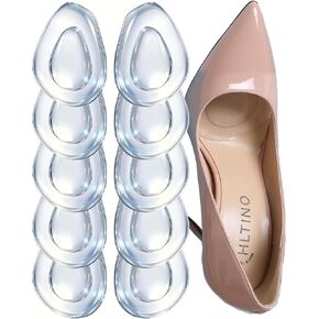 Metatarsal Pads for Women - Clear Drop Shape Gel Ball of Foot Cushions for High Heels | All-Day Pain Relief & Non-Slip Comfort | Invisible Adhesive Inserts for Dress Shoes (5 Pairs) in Saudi Arabia
