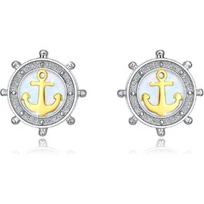 Nautical Earrings for Women 925 Sterling Silver Rudder Anchor Earrings Nautical Jewelry Gifts for Women in Kuwait
