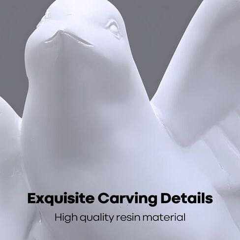 3 Pcs Swallows Bird Wall Sculpture, 3D White Birds Sparrows Swallows Decor, Outdoor/Indoor Peace Peace Dove Bird Figurines for Home, Garden and Patio (White) in Saudi Arabia