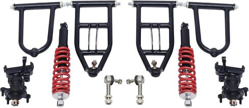 340mm Front Suspension Swingarm Assembly, Upper & Lower Suspension Shock Swing Arm Kit with Steering Strut Knuckle&Wheel Hub for ATV Quad Bike Go Kart Buggy DIY Parts in Saudi Arabia