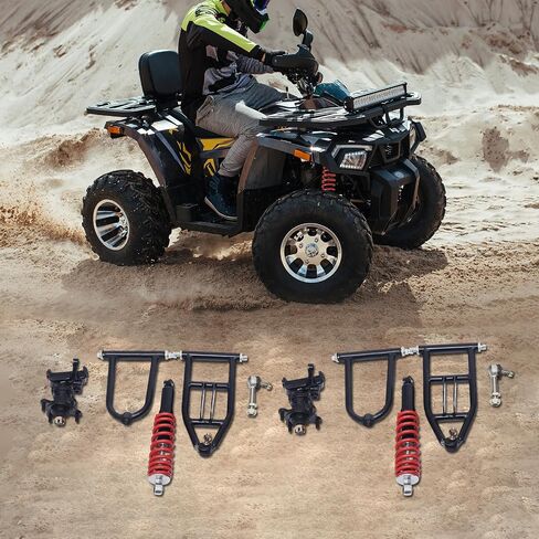 340mm Front Suspension Swingarm Assembly, Upper & Lower Suspension Shock Swing Arm Kit with Steering Strut Knuckle&Wheel Hub for ATV Quad Bike Go Kart Buggy DIY Parts in Saudi Arabia