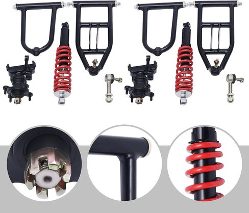 340mm Front Suspension Swingarm Assembly, Upper & Lower Suspension Shock Swing Arm Kit with Steering Strut Knuckle&Wheel Hub for ATV Quad Bike Go Kart Buggy DIY Parts in Saudi Arabia