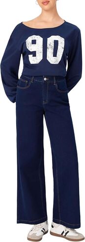 CIDER Women's Wide Leg Jeans High Waist Flared Denim Pants in Saudi Arabia