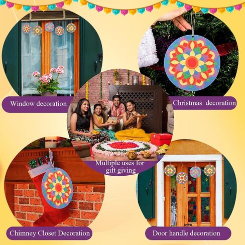12 Pcs 7 Inch Mandala Wooden Sand Art Kits Sand Painting for Adults Mandala Coloring Craft with 6 Colorful Sand Option for DIY Diwali Thanksgiving Christmas Gift Festival Party Favor in Saudi Arabia